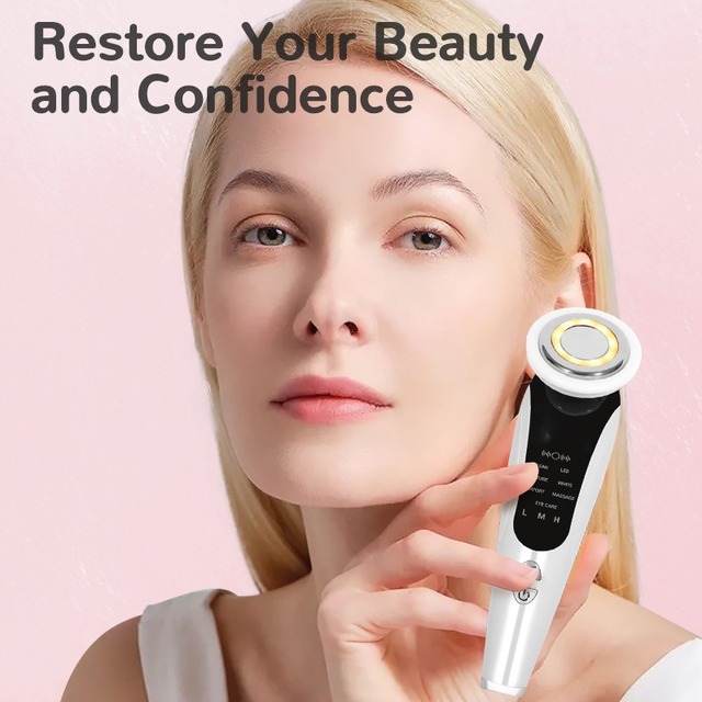 Skin Care Handheld Beauty Equipment Portable LED Photon Face Lifting Massager Wireless Electric Facial Beauty Device