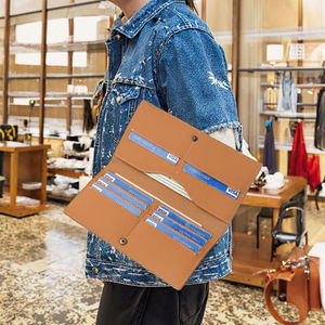 Portefeuilles vintage pour hommes en cuir de vache véritable, organiseur de cartes, style décontracté, long portefeuille simple à rabat - Product Image 3