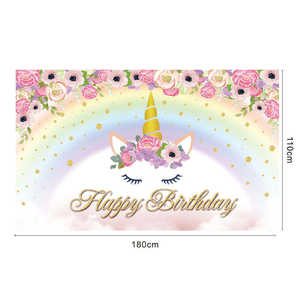 Bannière décorative pour fête d'<span class=keywords><strong>anniversaire</strong></span> de filles Licorne Bannière de fond de joyeux <span class=keywords><strong>anniversaire</strong></span> Bannière de fond de joyeux <span class=keywords><strong>anniversaire</strong></span> personnalisée - Product Image 6