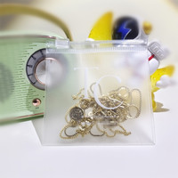 Petit emballage de bijoux personnalisé sac en plastique zippé sac à fermeture éclair mignon mat pour boucle d'oreille logo réutilisable mini pochette à zip-lock en PVC