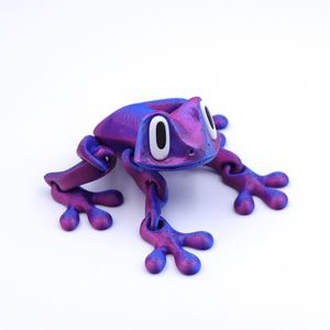 Figurines de grenouilles multicolores imprimées en 3D, ornements articulés créatifs, cadeaux d'activités transfrontalières intéressants pour enfants - Product Image 2