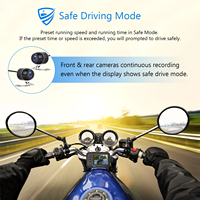 Caméra de moto étanche à double objectif 1080P Meilleur enregistreur vidéo GPS WIFI Dash Cam avec tension 12V