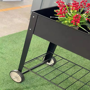Jardinière surélevée avec pieds Lit de <span class=keywords><strong>jardin</strong></span> surélevé extérieur sur roues pour légumes Fleur Herb Patio - Product Image 6