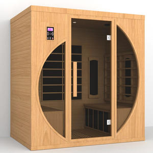 Vente directe d'usine, sauna infrarouge en bois massif de type hemlock avec panneau de commande informatique pour 3 à 4 personnes, utilisation en intérieur - Product Image 4