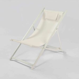 TIPTOP Sedia <span class=keywords><strong>da</strong></span> Spiaggia <span class=keywords><strong>Pieghevole</strong></span> Regolabile in Legno e Metallo per Esterni, Sedia Prendisole in Alluminio per Piscina Estiva - Product Image 1