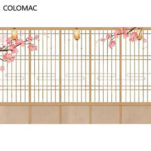 Colomac Custom Wooden Door Screen Japanese Sushi Shop Restaurant Home Bed and Wind Selfie Mural