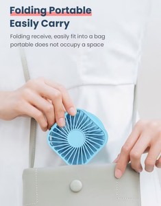 Creative Portable and Wearable Mini Fan with Makeup <b>Mirror</b> Suitable for Office Use - Product Image 4