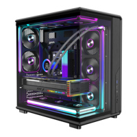 Boîtier de jeu ATX Cooler Master Deluxe RGB avec panneau frontal en verre trempé pour processeur