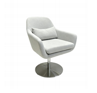 Fauteuil de réception pivotant en tissu à hauteur réglable avec retour automatique pour bureau, hall d'hôtel, espace public, appartement, salon de thé, club, et lounge