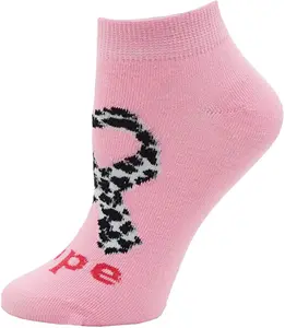 Chaussettes de sport à ruban rose, pour femmes, 5 paires, pour la promotion du cancer du sein, en vrac