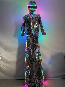 Trajes <span class=keywords><strong>de</strong></span> Robot <span class=keywords><strong>de</strong></span> Lujo con Espejos y Luces LED para Hombre Disfraz Luminoso con Zancos para Fiestas Clubes Escenarios Ballet y <span class=keywords><strong>Drag</strong></span> <span class=keywords><strong>Queen</strong></span> - Product Image 2