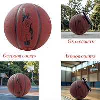 Ballon de basket-ball en cuir durable AOYUN de Taïwan, logo personnalisé, entraînement, compétition, absorbant l'humidité, résistant à l'usure, tailles 5, 6, 7