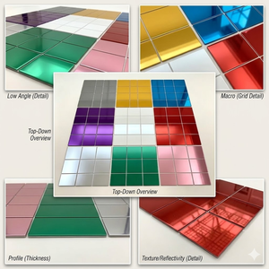 Promotional Eco-friendly Colored Acrylic <b>Mirror</b> Wall Decor Self-Adhesive <b>Plastic</b> <b>Mirror</b> Panels - Product Image 2
