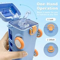 Bouteille d'eau en plastique Tritan sans BPA de 500 ml pour adultes, écologique, avec paille et bouchon, réutilisable pour la voiture, vente directe usine 2025