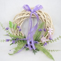 Couronne de fleurs décorative en rotin de haute qualité GY BSCI pour la saison printemps-été, pour la porte d'entrée