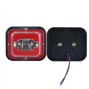 Luce Posteriore LED Quadrata per Camion, COB Centrale Colorata, Interno Bianco Rosso Ambra, 12V 24V, per Camion, Rimorchi, Furgoni, Impermeabile - Product Image 4