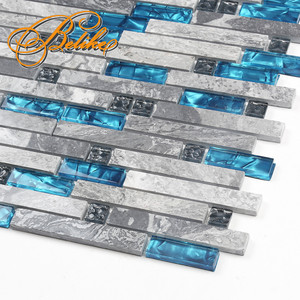 Persiano Marmo Grigio Blu Laminato Tessere di Mosaico di Vetro Della Parete Che Copre Posteriore Splash <span class=keywords><strong>Bagno</strong></span> di Casa Arredamento In Primo Piano di <span class=keywords><strong>Piastrelle</strong></span> di Pietra - Product Image 5