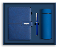 Cérémonie d'ouverture - Ensemble cadeau d'entreprise promotionnel de luxe en acier inoxydable avec impression UV - Thermos 3-en-1, stylo et carnet