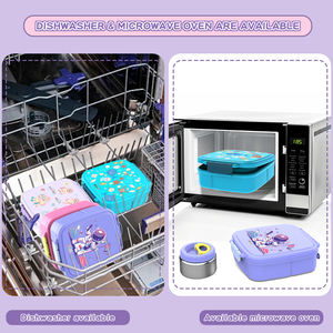 Prévente : Boîte à lunch <span class=keywords><strong>isotherme</strong></span> 3 compartiments en plastique <span class=keywords><strong>pour</strong></span> bébé, anti-fuite, avec poignée – Idéale <span class=keywords><strong>pour</strong></span> la rentrée scolaire - Product Image 3