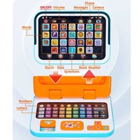Tablette portable 2-en-1 alimentée par batterie, jouet éducatif de lecture en anglais pour enfants avec apprentissage de l'alphabet et de l'orthographe des mots