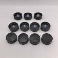 Bouchons à vis en phénol noir côtelé de haute qualité 24/400 avec joint conique en polyéthylène pour bouteille en verre ronde