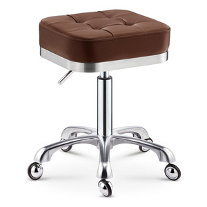 <span class=keywords><strong>Sgabello</strong></span> Moderno Girevole Regolabile in <span class=keywords><strong>Altezza</strong></span> per Salone di Bellezza, Sedia da Ufficio Moderna in Pelle PU, Sgabelli da Salone Girevoli con Ruote - Product Image 1