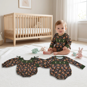 ชุดรอมเปอร์แขนยาวปักลายกวางสำหรับเด็กผู้ชาย ดีไซน์ใหม่ล่าสุด - Product Image 1