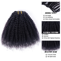 Haute qualité 100% cheveux humains non transformés Afro crépus bouclés 4b4c Extension de cheveux en vrac Clip Ins Extension de cheveux