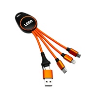 Cable de Carga Rápida y Transferencia de Datos 6 en 1 con Trenzado de Nailon, Micro USB Tipo-C, con Logotipo para Regalos Promocionales, Éxito de Ventas 2026