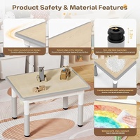 Ensemble table et 4 chaises modernes pour enfants, pour salle de classe préscolaire, hauteur réglable, mobilier en plastique de qualité commerciale