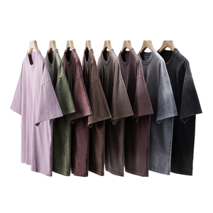 Hui <span class=keywords><strong>Ben</strong></span> <span class=keywords><strong>abbigliamento</strong></span> uomo 230g in puro cotone Vintage lavato t-shirt manica corta Top Trendy stile americano Cross-Border - Product Image 6