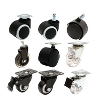 Roues pivotantes en nylon pour chariot de transport silencieux en PU orange de 1,5 pouce pour usage industriel moyen