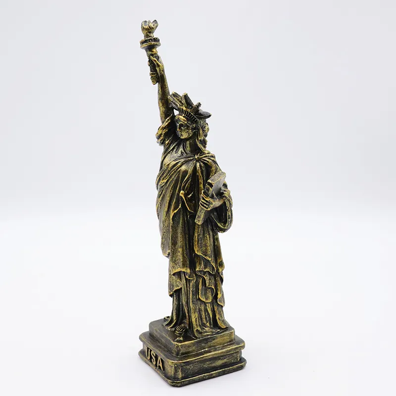 OEM artigianato personalizzato decorazione per la casa in miniatura periferica souvenir statua in resina in bronzo statua della libertà figura figurina