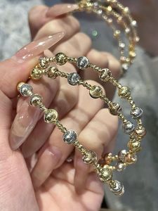 Xinfly - Pulsera de Cadena con Cuentas de Oro Amarillo de 18K, Diseño Moderno y Elegante para Mujer, Joyería Fina al por Mayor - Product Image 3