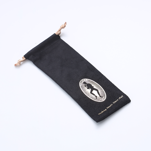 New Arrivals Custom DIY Logo Luxury Soft Dust Bag Black Suede Jewelry Pouch With Drawstring