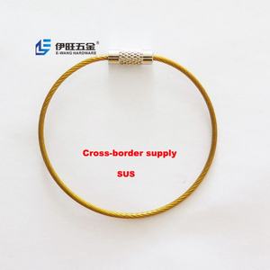 Gold Stainless Steel Wire Cable Loops Ring for Hanging Luggage <b>Tag</b> Key Ring ID <b>Tag</b> Keeper - Product Image 1