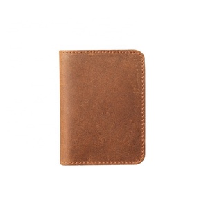 Handmade Customized Crazy Horse Genuine Leather Credit Card Holder Wallet for Credit Card Mens Leather Wallet - Product Image 1
