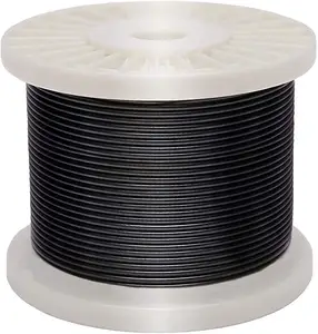 Siyah PVC/TPU/PA/PP kaplı paslanmaz çelik kablo halat tel perde halat SS304 SS316