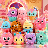 Ensemble de peluches personnalisées Monstre de dessert, personnage de dessin animé alimentaire, jouet en peluche, mascotte de boulangerie, promotion de friandises d'Halloween, coton PP