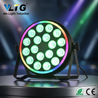 Projecteur LED VLTG 18x8W RGBW avec anneau halo RGB, télécommande DMX, éclairage de scène pour mariage et fête