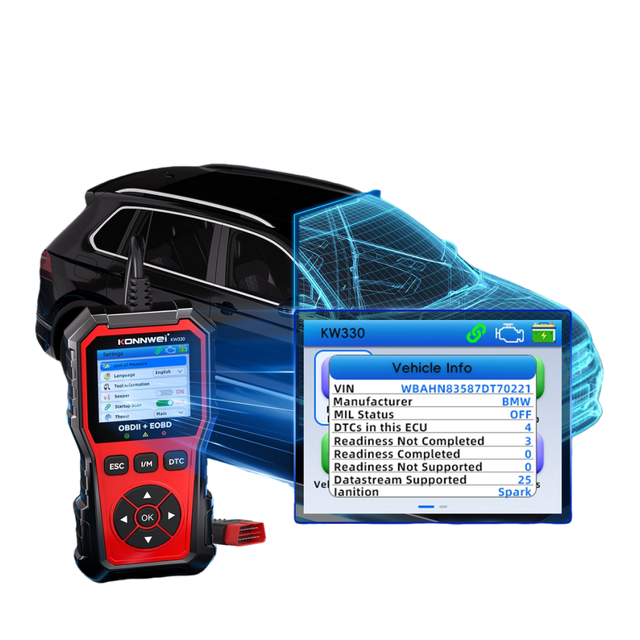 Portable Car Scanner KW330 OBD2 EOBD Automotive Diagnostic Tool Engine System DTC Code Reader