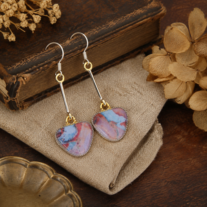 Orecchini colorati a barra lunga, orecchini pendenti con motivo unico, accessori di moda per donna - Product Image 2