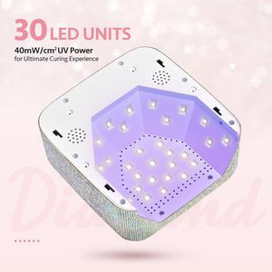 Promo Panas Lampu Kering Kuku LED UV 72W Tanpa Kabel Isi Ulang dengan Rhinestone, Warna Pink, untuk Semua Jenis Gel Polish - Product Image 3