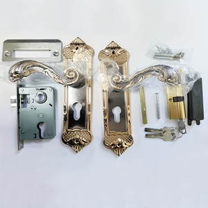 Ensemble de Poignée de Serrure de Porte Intérieure de Style Rétro Européen en Alliage d'Aluminium Vintage, Antivol pour Chambre à Coucher en Acier - Product Image 3
