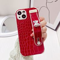 Coque de téléphone style anime pour iPhone 11 12 13 14 15 16 17 Pro Max avec bracelet en cuir et protection arrière