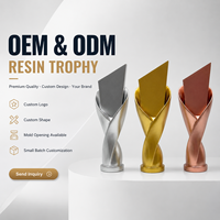 Trophée en résine torsadée sculptée sur mesure HBL, or, argent, or rose, pour événements, souvenirs et récompenses