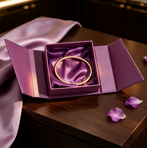 Luxury Double Opening Jewelry <b>Box</b> Custom Gold Hot Stamping Logo Satin Insert <b>Gift</b> <b>Box</b> <b>for</b> Bangle <b>Bracelet</b> Jewelry Packing - Product Image 4