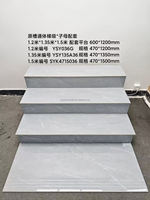 Carrelage d'escalier en porcelaine 1500x300mm de Foshan, taille personnalisée, carrelage de nez de marche pleine masse avec rainure pour marche et contremarche