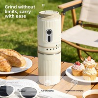Cafetière électrique portable à piles, mini moulin à café tout-en-un, en acier, pour les voyages en plein air