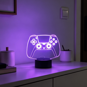 Gaming Room Desk Setup Lighting Decor on the <b>Table</b> Game <b>Console</b> Icon LED Base 3D Night Light for Kids Bedside Gift - Product Image 5